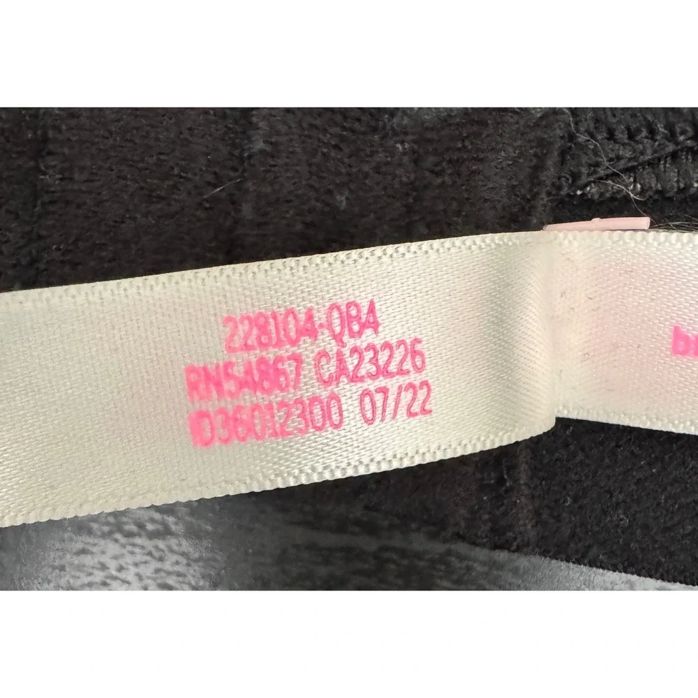 PINK Victoria's Secret Bralette Crushed Velvet Triangle Black Medium Y2K Lounge - Picture 8 of 10